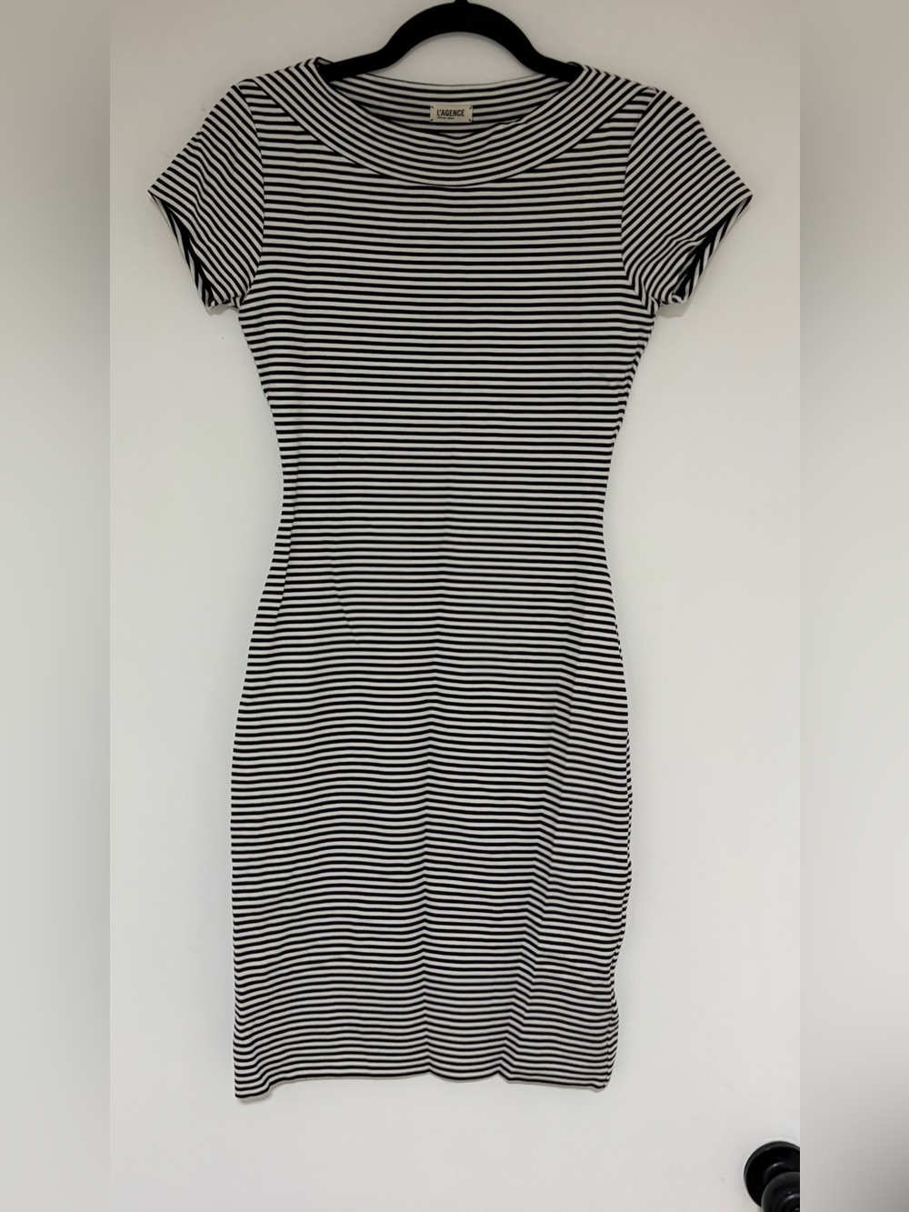 L’Agence Women’s Black And White Striped Women’s Bodycon Dress Size XS